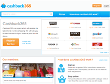 Tablet Screenshot of cashback365.com